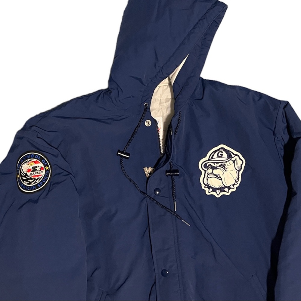 80s 90s HOYAS - GEORGETOWN University Vintage STARTER Jacket - Made in USA - Picture 6 of 7